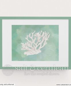 Coral on Green Art Print