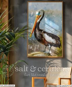 Pelican by the Shore Gouache Art Print