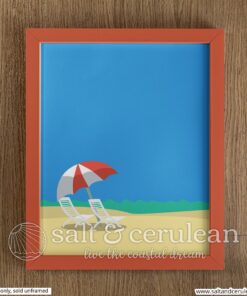 Beach Chairs Seaside Illustration Print