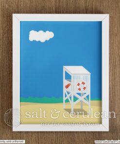 Lifeguard Tower Seaside Illustration Print