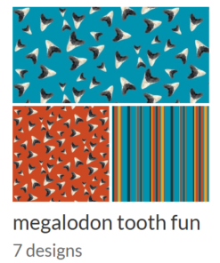 Megalodon Tooth Fun Fabric Collection