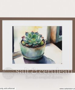 Hens and Chicks Succulent Plant Watercolor Art Print